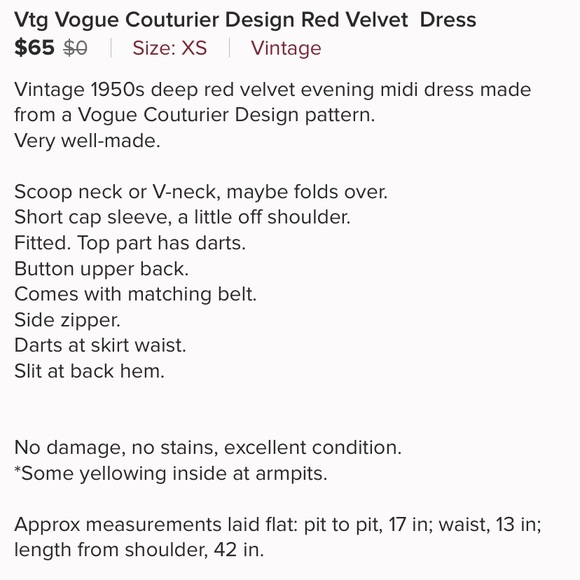 Vintage velvet holiday dress - Picture 5 of 5